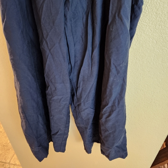 Lane Bryant Paperbag Elastic Waist Wide Leg Navy Ankle Crop Pants Size 20 - Picture 6 of 8